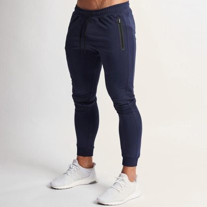 Custom Men Athletic Sweatpants Tight Joggers With Zipper Pocket - Image 2