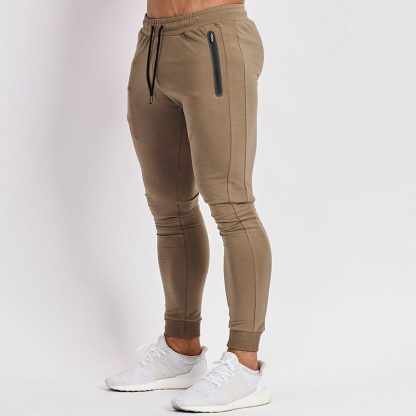 Custom Men Athletic Sweatpants Tight Joggers With Zipper Pocket - Image 3