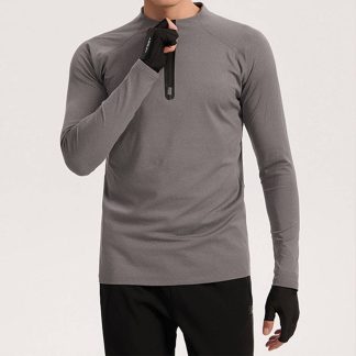 Men Half-Zip Training Shirt - Thermal & Breathable Workout Top For Gym/Running/Basketball