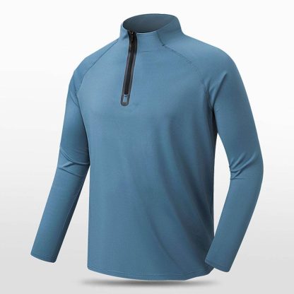 Men Half-Zip Training Shirt - Thermal & Breathable Workout Top For Gym/Running/Basketball - Image 4