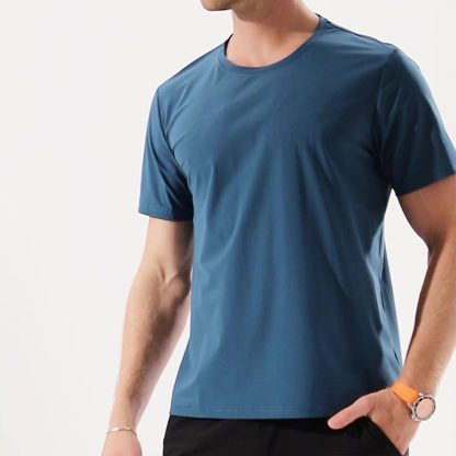 Summer Ice Silk T-Shirt - Ultra-Cool Breathable & Quick-Dry Men Sport Tee - Image 2