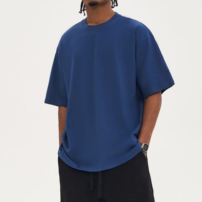 220Gsm Combed Cotton T-Shirt - Men Oversized Basic Top For Casual Streetwear - Image 3