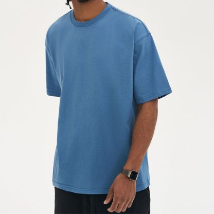 280Gsm Heavyweight Cotton Tee - Oversized Streetwear Basic Men Undershirt - Image 4