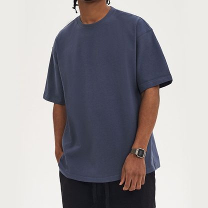 280Gsm Heavyweight Cotton Tee - Oversized Streetwear Basic Men Undershirt - Image 6