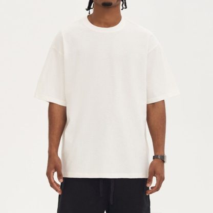 220Gsm Combed Cotton T-Shirt - Men Oversized Basic Top For Casual Streetwear - Image 5