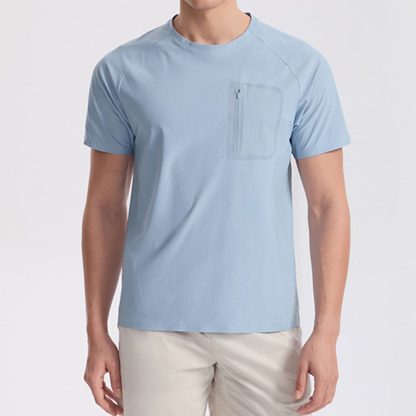 Men Quick-Dry T-Shirt - Jacquard Mesh Breathable Top For Running/Workout/Casual Wear