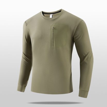 Men Stretch Long Sleeve Hoodie Outdoor Thermal Sport Top For All Season Casual Wear - Image 4