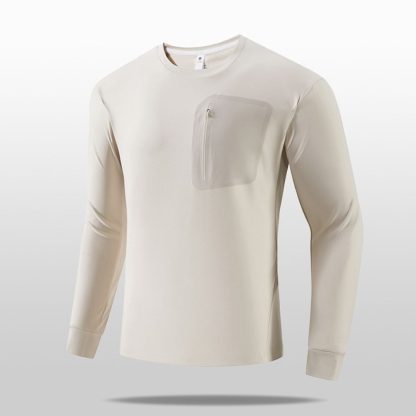 Men Stretch Long Sleeve Hoodie Outdoor Thermal Sport Top For All Season Casual Wear - Image 5