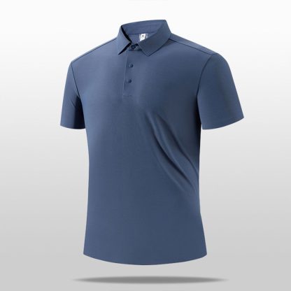 Luxury-Dup Business Polo - Premium Men Stand Collar Quick-Dry Top For Golf/Work/Casual - Image 2