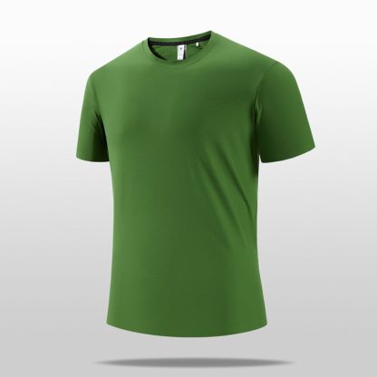 Men Ice Silk Cooling T-Shirt - Loose Fit Big Size Seamless Quick-Dry Sport Casual Top - Image 3