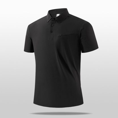 Men Business Polo Shirt - Stand Collar Zipper Golf Quick-Dry Top With Stylish Design For Running/Casual - Image 3