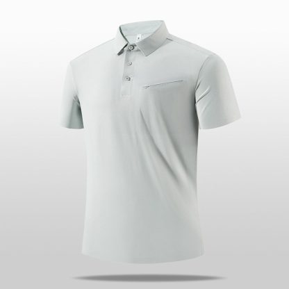 Men Business Polo Shirt - Stand Collar Zipper Golf Quick-Dry Top With Stylish Design For Running/Casual - Image 4
