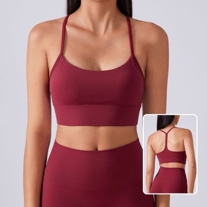 Y-Back Sports Bra - Shockproof Yoga Running Bra with Lift Support