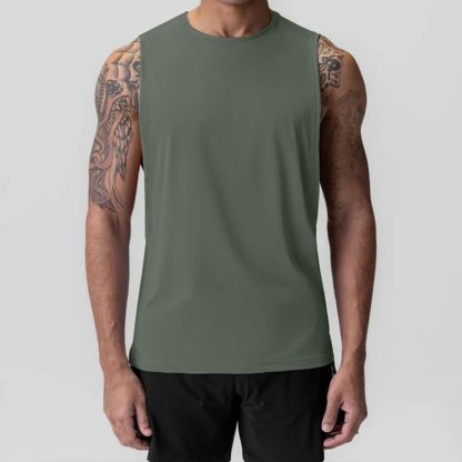 Men Quick-Dry Ice Silk Vest - Micro-Hole Cooling Loose Fit Sleeveless Workout Top - Image 4