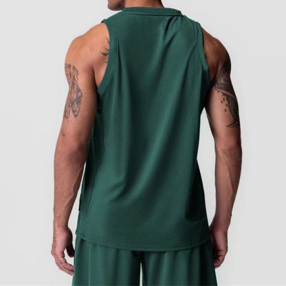 Men Mesh Quick-Dry Vest - Trendy American Loose Fit Sleeveless Workout Top - Image 2