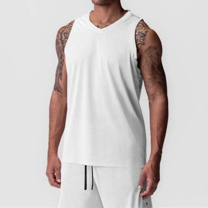 Men Mesh Quick-Dry Vest - Trendy American Loose Fit Sleeveless Workout Top - Image 3