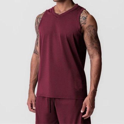 Men Mesh Quick-Dry Vest - Trendy American Loose Fit Sleeveless Workout Top - Image 4