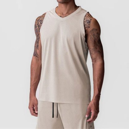 Men Mesh Quick-Dry Vest - Trendy American Loose Fit Sleeveless Workout Top - Image 6