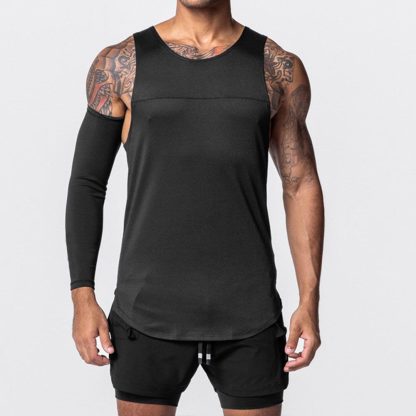 Men Quick-Dry Sports Vest - Breathable Panel Design Loose Fit Basketball Sleeveless Tee - Image 5