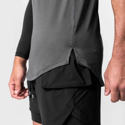 Men Quick-Dry Sports Vest - Breathable Panel Design Loose Fit Basketball Sleeveless Tee - Image 6
