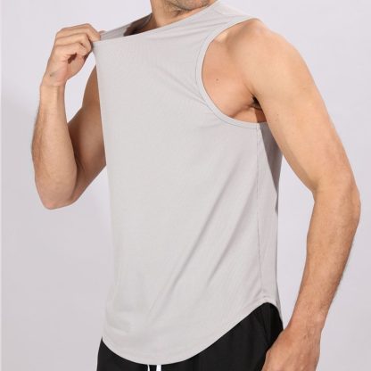 Men Quick-Dry Workout Vest - Stretch Mesh Design Big Size Sleeveless Training Top - Image 4