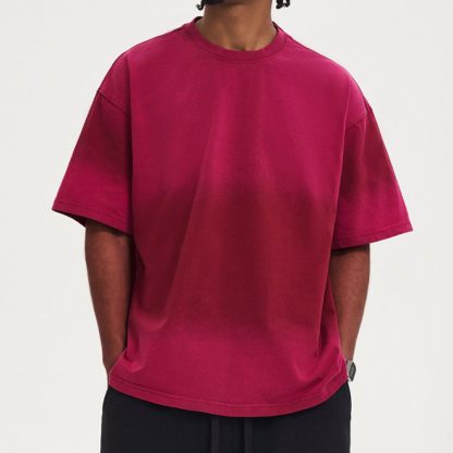 260GSM Washed Tie-Dye Tee - Oversized Snow Wash Vintage Men T-Shirt - Image 5