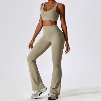 Shockproof Barely There Yoga Set Quick Drying Tight Fit Activewear - Image 3