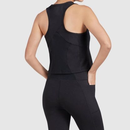 Low Impact Gym Tank With High Neckline And Side Mesh Panels - Image 2