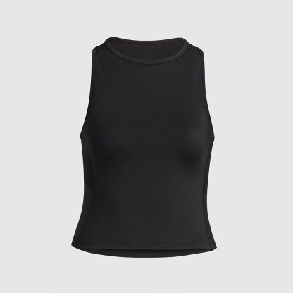 Low Impact Gym Tank With High Neckline And Side Mesh Panels - Image 4
