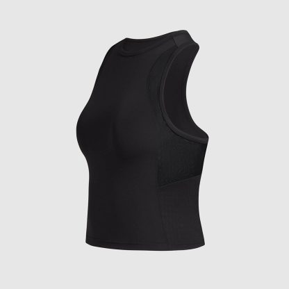Low Impact Gym Tank With High Neckline And Side Mesh Panels - Image 5