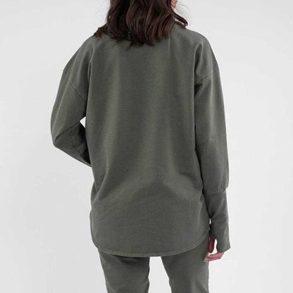 Cotton Terry Loop Sweater - Moisture-Wicking Durable - Image 2