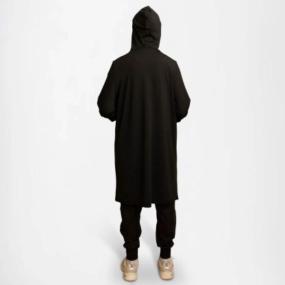 Longline Hooded Top With Built-In Hijab For Chic Modesty - Image 2