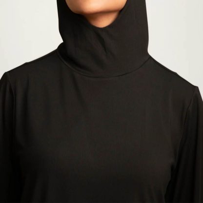 Longline Hooded Top With Built-In Hijab For Chic Modesty - Image 3