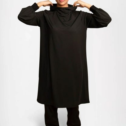 Longline Hooded Top With Built-In Hijab For Chic Modesty - Image 4