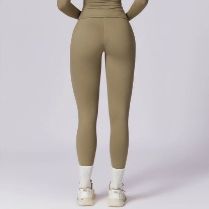 Brushed High Waist Butt-Lifting Yoga Pants - Slimming Tummy Control Fitness Running Leggings - Image 2