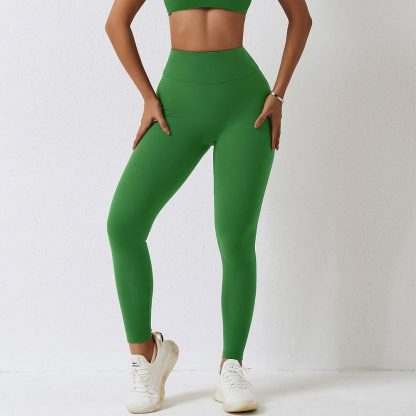 High Waist Elastic Brushed Yoga Pants - Butt-Lifting And Tummy Control Fitness Running Leggings - Image 3