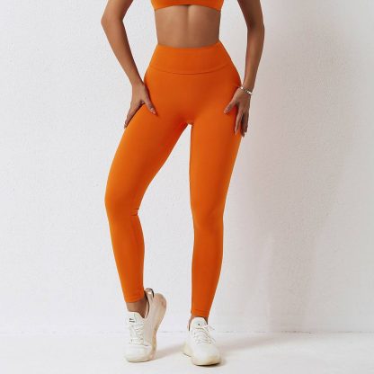 High Waist Elastic Brushed Yoga Pants - Butt-Lifting And Tummy Control Fitness Running Leggings - Image 5