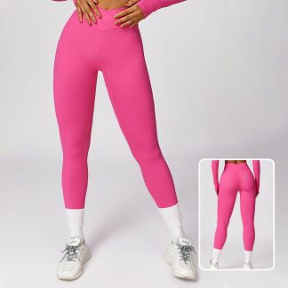 Quick-Dry Butt-Lifting Yoga Pants - Cross High Waist Tight Brushed Fitness Leggings