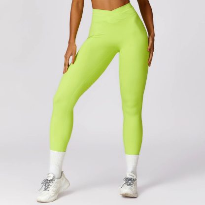 Quick-Dry Butt-Lifting Yoga Pants - Cross High Waist Tight Brushed Fitness Leggings - Image 6