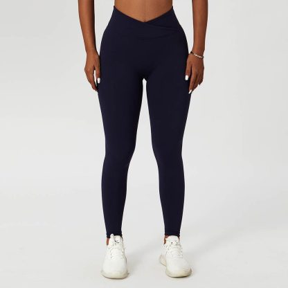 Cross Waist Running Fitness Pants - Butt-Lifting Breathable Tight Yoga Quick-Dry Pants - Image 3