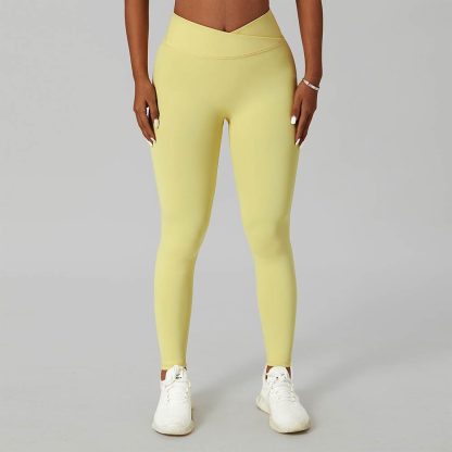Cross Waist Running Fitness Pants - Butt-Lifting Breathable Tight Yoga Quick-Dry Pants - Image 4