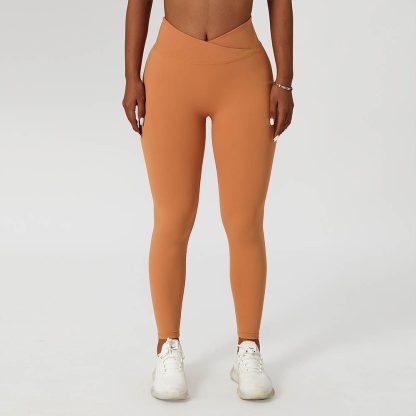 Cross Waist Running Fitness Pants - Butt-Lifting Breathable Tight Yoga Quick-Dry Pants - Image 5