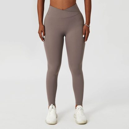 Cross Waist Running Fitness Pants - Butt-Lifting Breathable Tight Yoga Quick-Dry Pants - Image 6