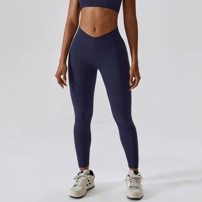 Shaping High Waist Cycling Running Fitness Pants - Butt-Lifting Bare Sensation Yoga Training Leggings - Image 3