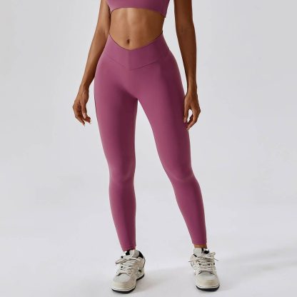 Shaping High Waist Cycling Running Fitness Pants - Butt-Lifting Bare Sensation Yoga Training Leggings - Image 5