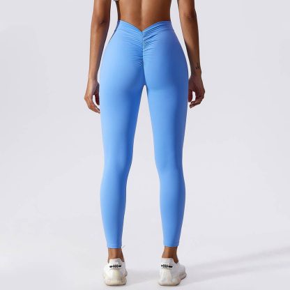 Outdoor Running Brushed Fitness Pants - Breathable Quick-Dry Peach Butt-Lifting Tight Yoga Leggings - Image 2