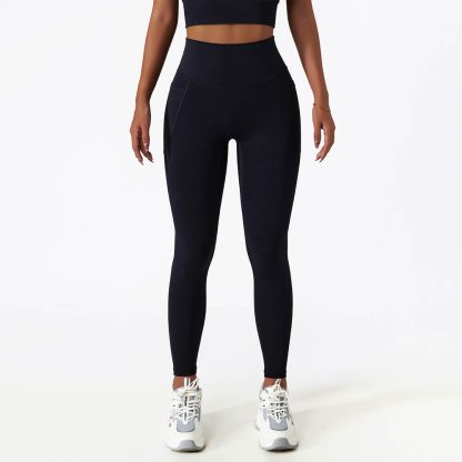 Breathable Cloud Feel High Waist Butt-Lifting Yoga Pants with Pockets - Quick-Dry Tight Fitness Leggings - Image 3