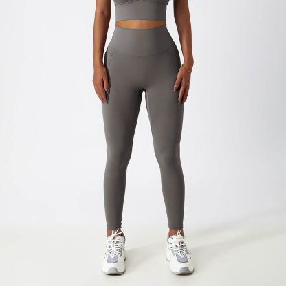 Breathable Cloud Feel High Waist Butt-Lifting Yoga Pants with Pockets - Quick-Dry Tight Fitness Leggings - Image 4
