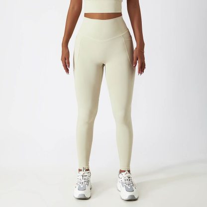 Breathable Cloud Feel High Waist Butt-Lifting Yoga Pants with Pockets - Quick-Dry Tight Fitness Leggings - Image 5