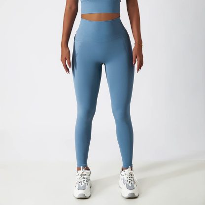 Breathable Cloud Feel High Waist Butt-Lifting Yoga Pants with Pockets - Quick-Dry Tight Fitness Leggings - Image 6